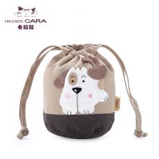 HIKOSEN CARA卡拉猫卡通潮可爱帆布抽绳手机袋零钱包硬币包小布包