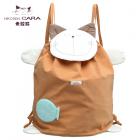 HIKOSEN CARA日本卡拉猫咪可爱抽带双肩包女韩版帆布学生书包背包